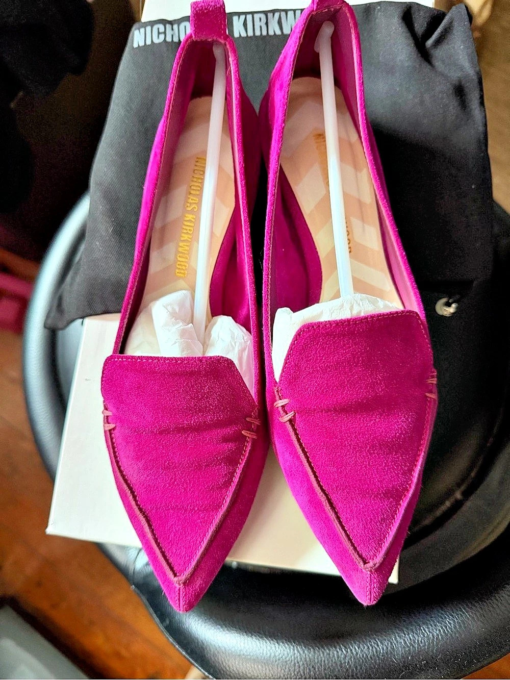 Nicholas Kirkwood Beya Pointed-Toe Flats in Pink US 6 NWT